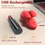 3-in-1 Finger Vibrator for Women, 10 Modes, Interchangeable Heads, Clitoral & G-Spot Stimulator, Mini Silicone Massager for Couples