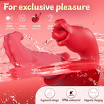 Thrusting Rose Vibrator – 10 Licking & Vibration Modes, G-Spot & Clit Stimulator