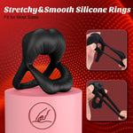 Vibrating Cock Ring with Clitoral Stimulator – Stretchy Male Sex Toy with 9 Modes