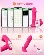 Upgraded Thrusting & Sucking Rose Vibrator for Women, 9 Modes, G-Spot Stimulator