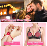 Discreet Nipple Vibrator – 9 Modes, Chain Necklace, Rechargeable BDSM Toy for Couples