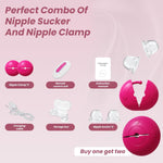Nipple Vibrator Clamp-Sucker Combo, Remote Control Wearable Sex Toy for Women
