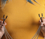 BDSM Nipple Clamps with Chain, Sex Toys for Men & Women, Fetish Bedroom Play