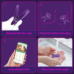 APP-Controlled Nipple Vibrators – 10 Modes, Rechargeable, Remote BDSM Toy for Couples