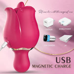 Rose Clitoral Licking Vibrator – Mini Waterproof Toy with 9 Modes for Women & Couples