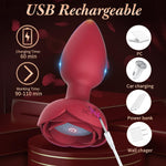Glowing Vibrating Butt Plug – LED Silicone Anal Plug with 7 Modes & Remote Control