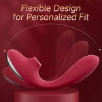 3-in-1 Rose Vibrator with 10 Suction & Thrusting Modes, Wearable G-Spot Clit Stimulator