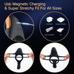 Vibrating Silicone Ring with Clitoral Stimulator, 10 Modes Waterproof Toy