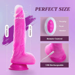 Heating Thrusting Dildo Vibrator – 9.25" G-Spot Stimulator with Remote & Suction