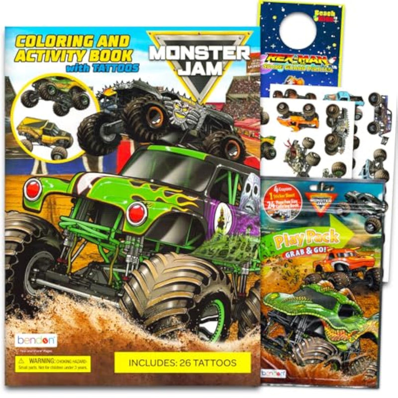 Monster Jam Coloring & Activity Book with Games, Stickers & Door Hanger