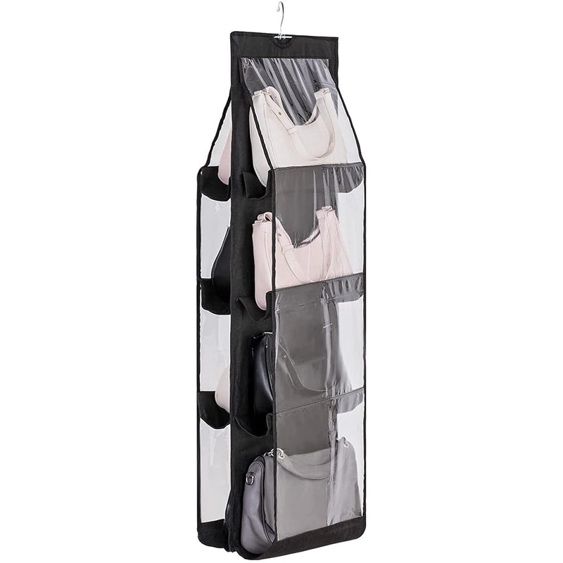 Hanging Purse Organizer, 8 Pocket Handbag Hanging Purse Organizer With 360 Degre