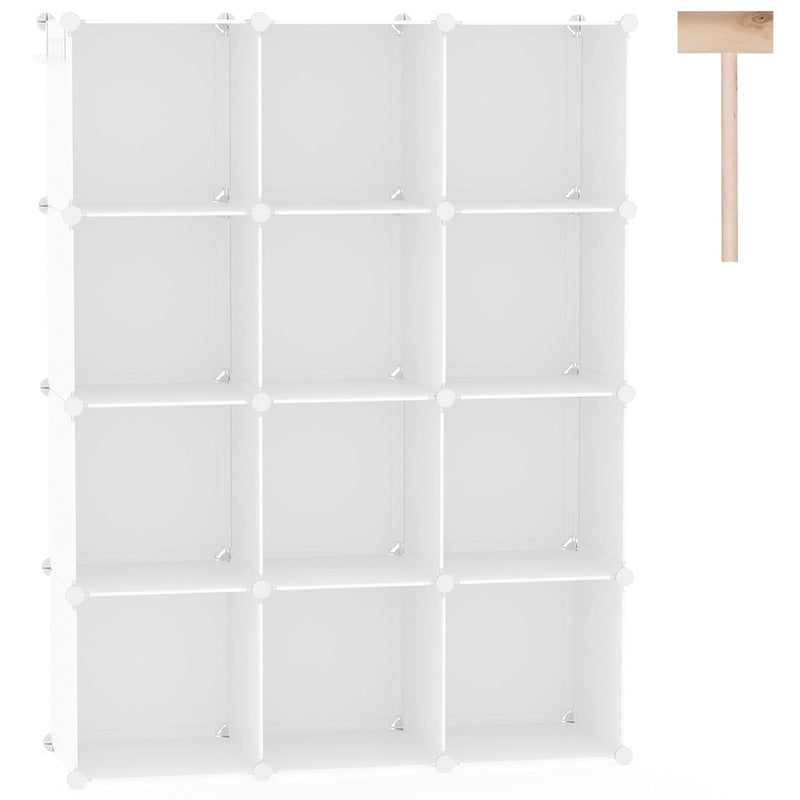 Cube Storage Organizer, 12-Cube Shelves Units, Closet Cabinet, Diy Plastic Modul