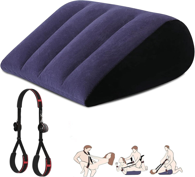 Inflatable Sex Wedge Pillow with Straps – Position Support Cushion for Couples