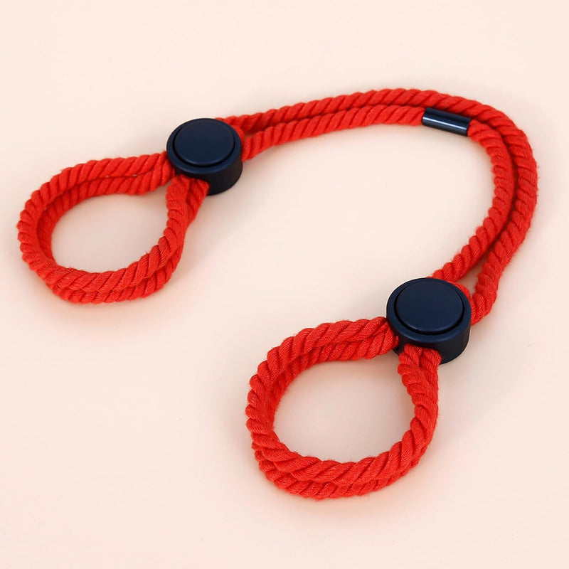 Bdsm Bondage Rope Cuffs, Sex Restraints Ankle Cuffs Bdsm Bondage Adjustable Handcuffs Anklets Sex Toys Cotton Ropes Wrist Cuffs Beginner Fetish Adult Sm Game For Women (Red)