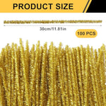 Gold Pipe Cleaners Chenille Stems, 100-Piece Set