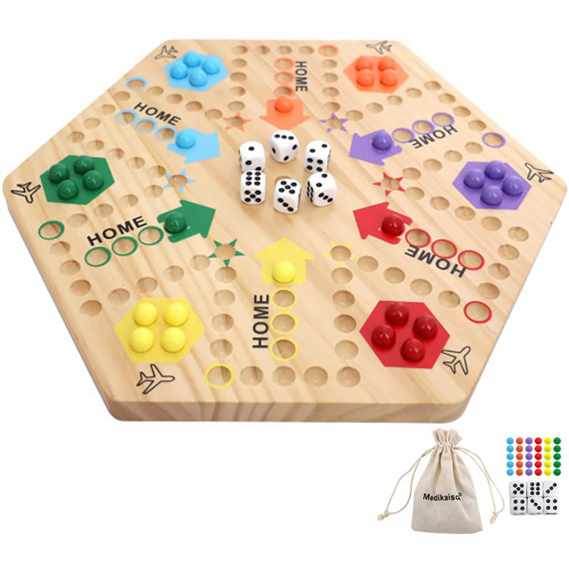 Original Marble Game Wahoo Board Game Double Sided Painted Wooden Fast Trac