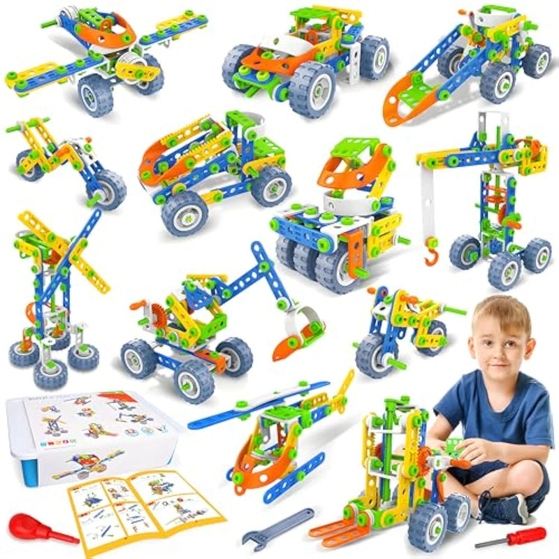 12 In 1 Stem Toys For 4 5 6 7 8+ Year Old Boy Gifts, 152 Pcs Educational Building Toys For Kids Ages 4-8 5-7 8-12, Building Blocks Stem Kits Activities Construction Toy For Boys Birthday Gifts