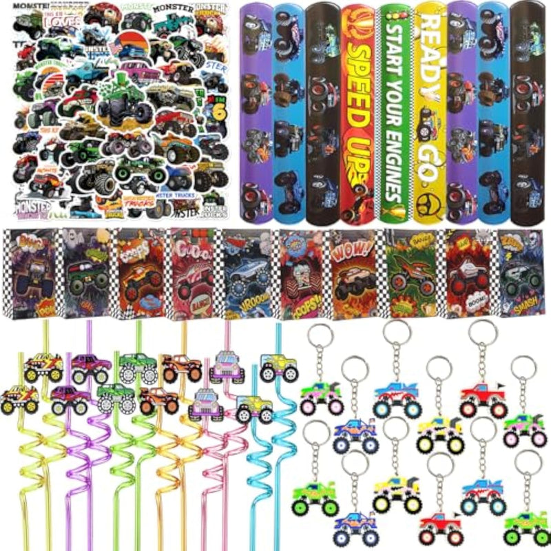 Monster Truck Party Favors and Decorations, 110-Piece Set