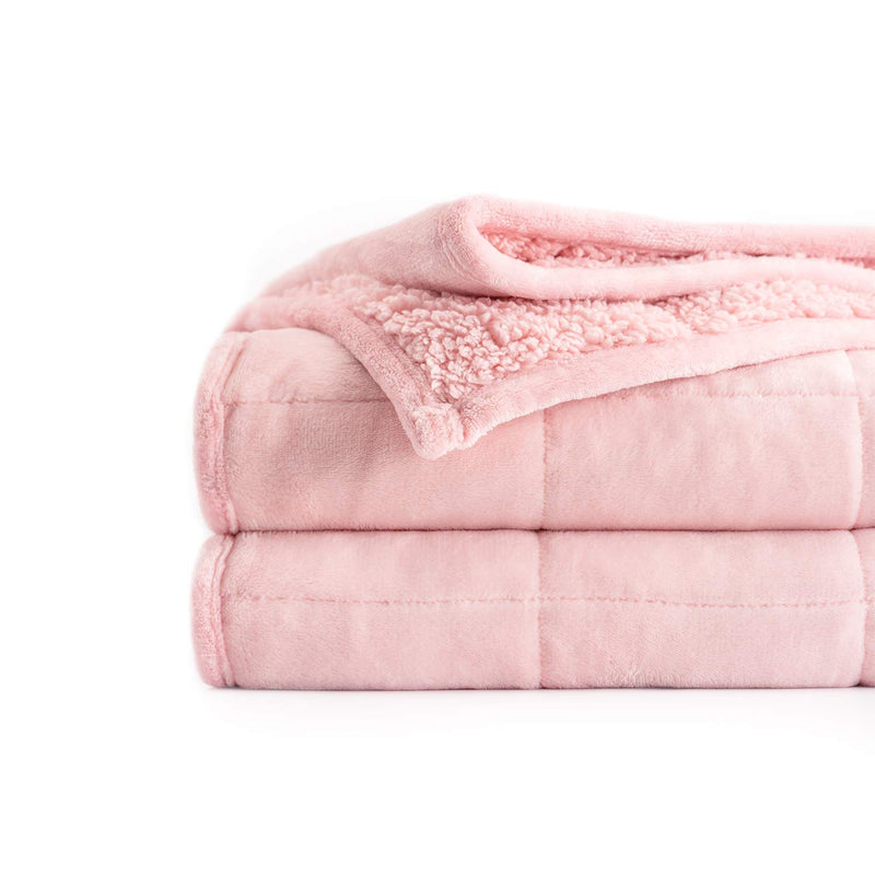 Sherpa Fleece Weighted Blanket 20 Lbs For Adult, Unicolor Ultra-Soft Fleece An