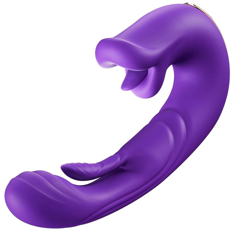 Tongue Vibrator Sex Toys - 3 In 1 Tongue Toy For Women G Spot Vibrator With 3 Licking & 10 Vibrations, Rose Sex Toy For Clit Anal G Spot Stimulation Adult Sex Toy & Games For Women Couples