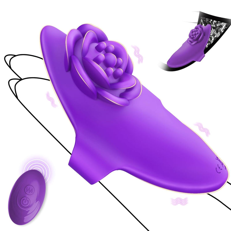 Sex Toy Remote Control Vibrator With Rose Sex Toys For Women G Spot Vibrator Wearable Panty Butterfly Vibrators With 10 Vibration Mode Nipple Stimulation Adult Sex Toys - Machines & Devices