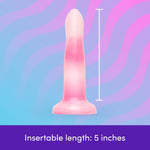 Flexible Liquid Silicone Dildo | 5 Inch Suction Cup Dildo For Women | G Spot Personal Massage Tool | Curved Anal Toy Prostate Massager | Harness Compatible Adult Sex Toys For Couples | Pink