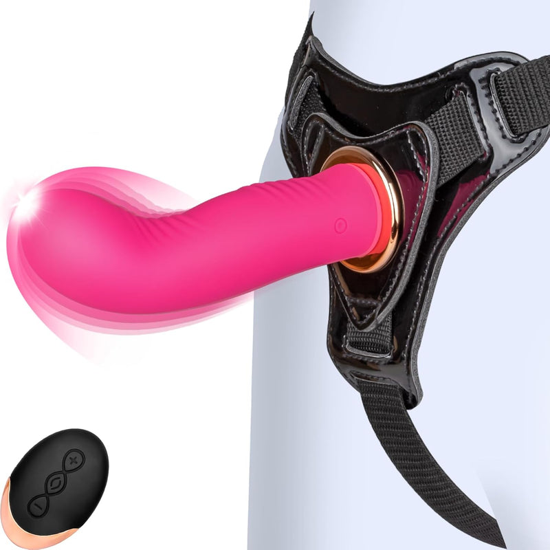 Vibrating Strap On Dildo Womens Sex Toys - Remote Control Wearable Vibrator Anal Dildo Strap On Harness Silicone Dildo With 10 Vibrations & 4 Intensities, Hands Free Masturbators Strapon Adult Toys