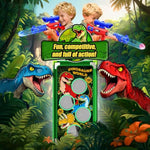 Dinosaur Shooting Game Toys, 2 Air Pump Launcher With Aiming Fun, 3 Dinosaur Theme & 4 Target Score Points, 24 Foam Balls, Indoor Outdoor Toy Gift For Kid Boy 3 4 5 6 7 8 9 10 11 12 Year Old Age 3-12