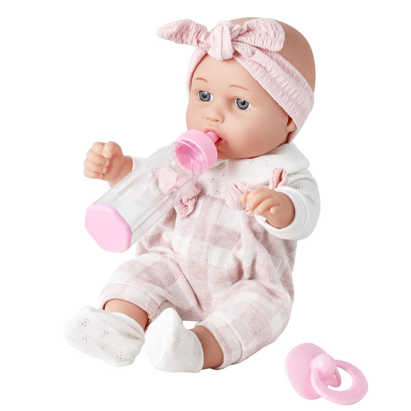 12'' Baby Doll In Gift Box With Pink Cloths, Pacifier, 13''X13'' Microfabri