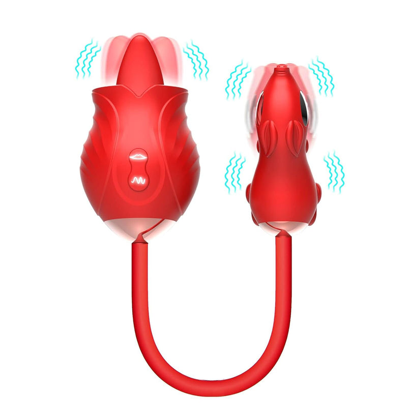 Rose Toys Vibrator For Woman, Clitoral Licking G Spot Vibrator, Dildo Clitoral Stimulator With 10 Thrusting & Licking Modes, Vaginal Anal Massager Adult Sensory Toy For Women Male Couple Pleasure