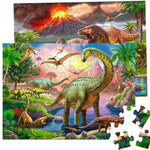 Puzzles for Kids Ages 4-6 - 2 x 60 Pieces World of Huge Dinosaurs