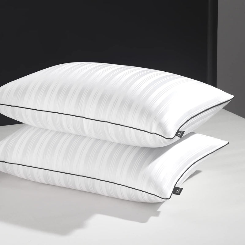 Goose Down Feather Pillow - Luxury Hotel Collection Bed Pillows For Sleeping -