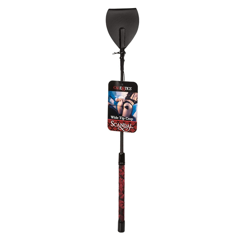 Scandal Wide Tip Crop – Fetish Lingerie Adult Sex Toys - Sexy Fantasy Whip For Couples - Sturdy Hand Spanking Riding Crop - Black
