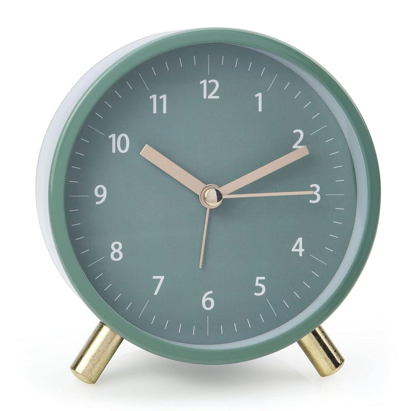 Alarm Clock 4.5" Bedside Analog Alarm Clock For Bedroom Battery Operated Round