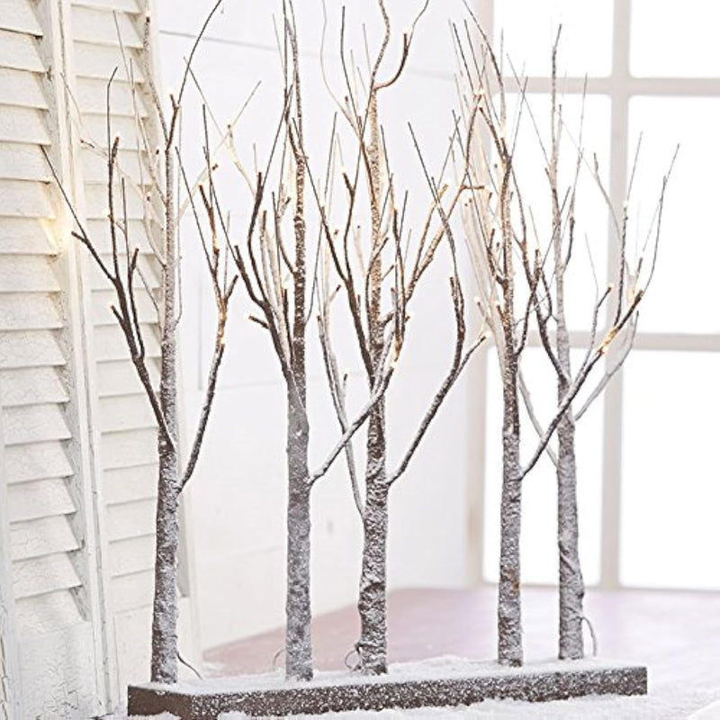 30 Inch Lighted Snowy Grove New With 88 Twinkle Lights And Steady Functions, I