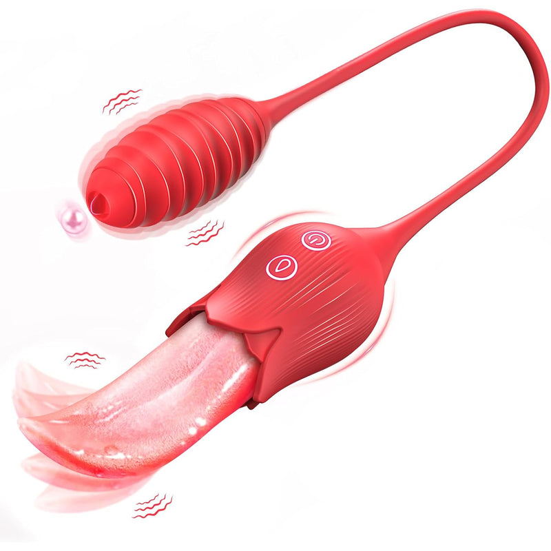 Rose Sex Toy for Women, 2-in-1 Clitoral Vibrator with 10 Modes