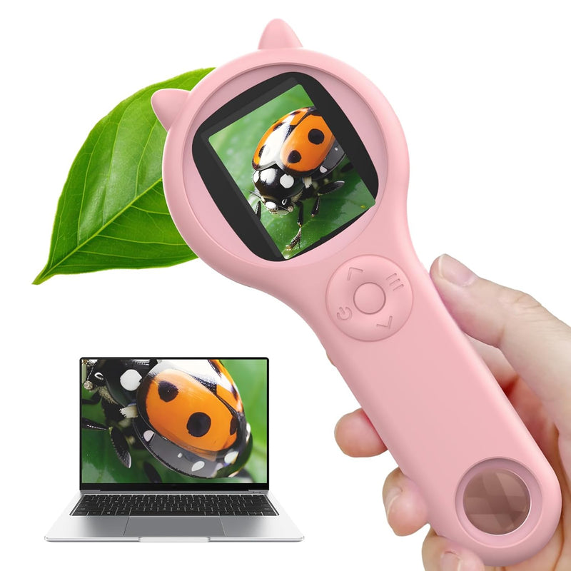 Microscope For Kids Portable Handheld Magnifying Glass For Kids Mini Digita