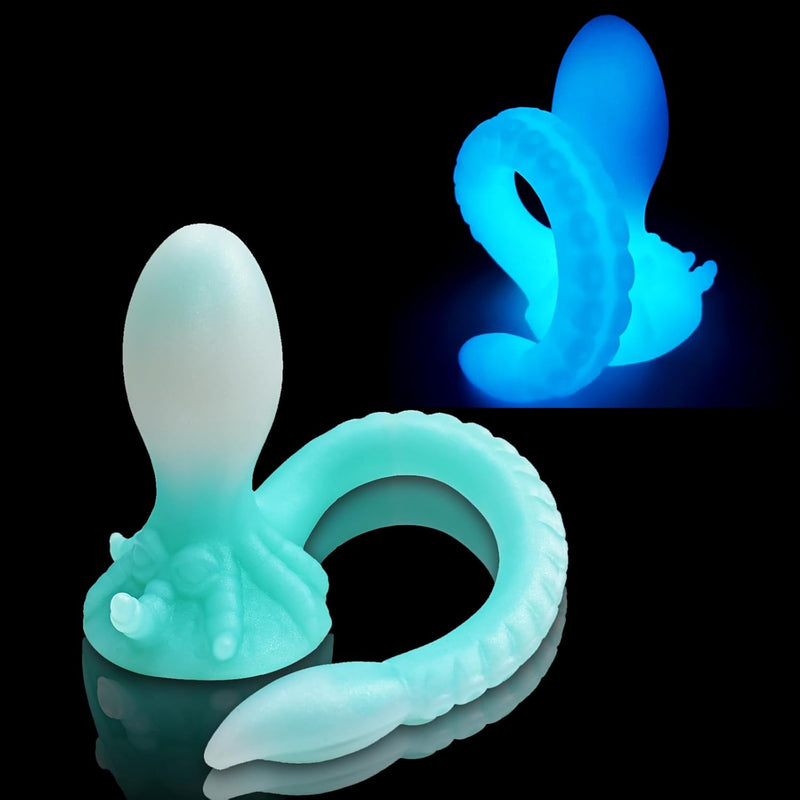 Monster Small Knot Long Tentacle Dildo Butt Plug Silicone Double Ended Octopus Fantasy Dildo With Suction Cup Light Up Anal Plug Ease Trainer Gay Adult Sex Toys & Games For Women10.2'' (S)