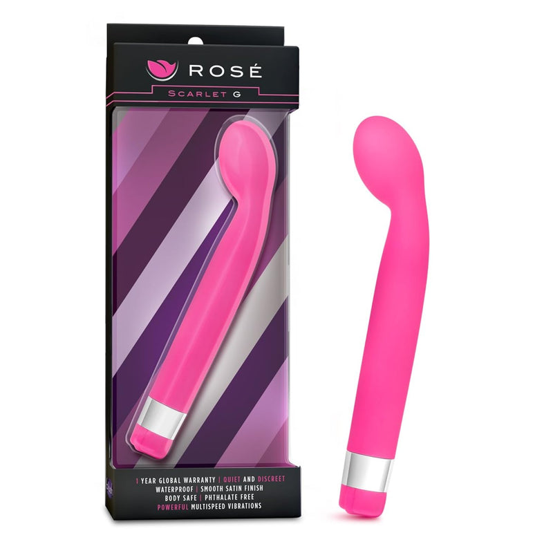 Rose Scarlet G - G Spot Vibrator Stimulator - Curved Bulbous Tip For