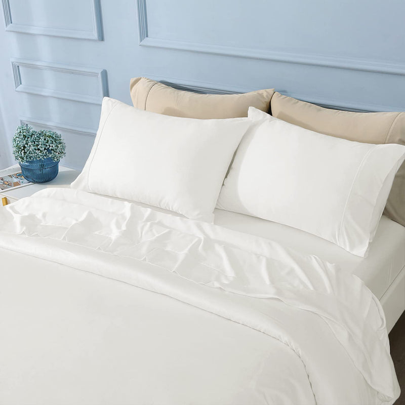 100% Bamboo Sheets, Cooling Sheets King Size Bed Sheets -Cooling, Soft, Silky,