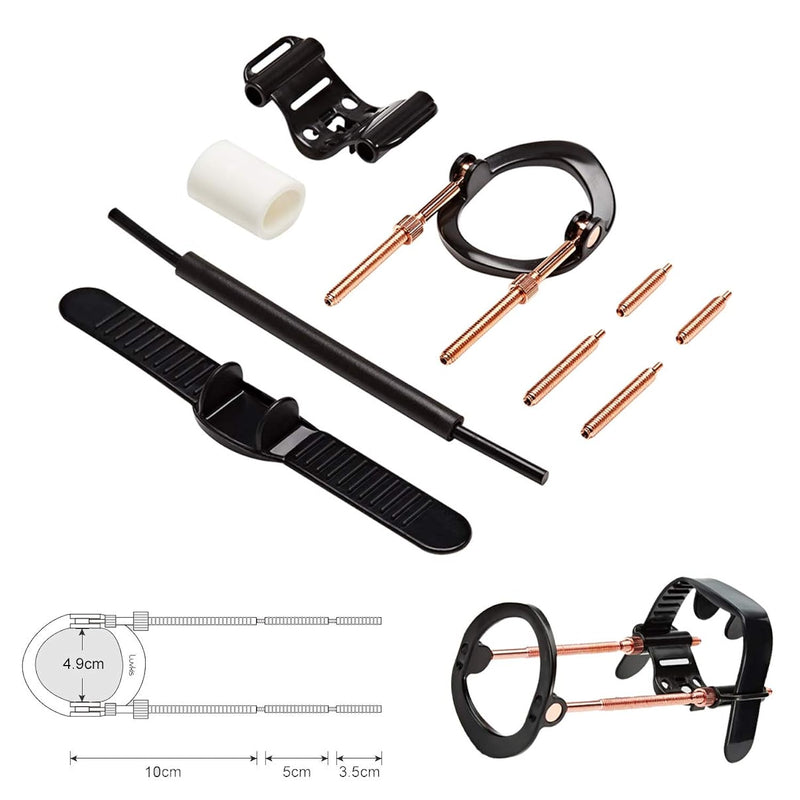 Wider Base Fully-Adjustable Penis Extender With Threaded Extension Rods – Comfortable Male Extenders Enlargement Kit – Effective Penile Stretching Enlarger Exercise For Men - Black
