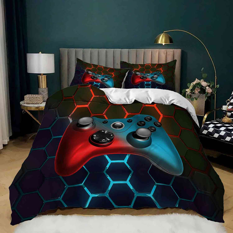 Gamer Bedding Sets For Boys,Gaming Duvet Cover Set Twin Size,Boys Video Games
