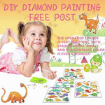Dinosaur Diamond Art Sticker Kit for Kids, DIY Gem Craft Set with 4 Dinosaur Designs
