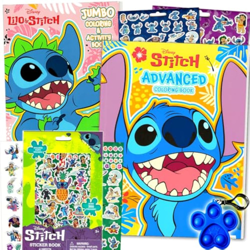 Disney Stitch Coloring Book Deluxe Set with Sticker Activity Pad for Kids