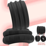 Double Penis Ring For Men - Black Silicone Cock Ring For Harder Longer Stronger Erections - Erection Enhancing Male Sex Toy