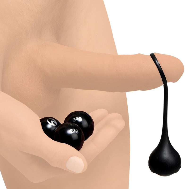 Cock Dangler Silicone Penis Strap With Weights, Black