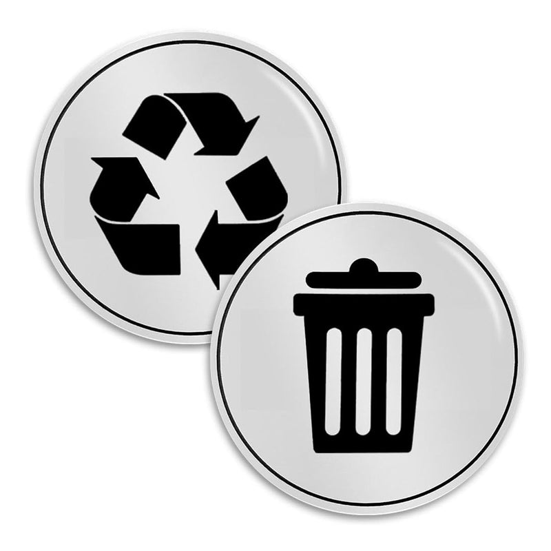 Trash And Recycle Sticker Set Of 2 Decals | Indoor Outdoor Uv Stable & Weatherpr