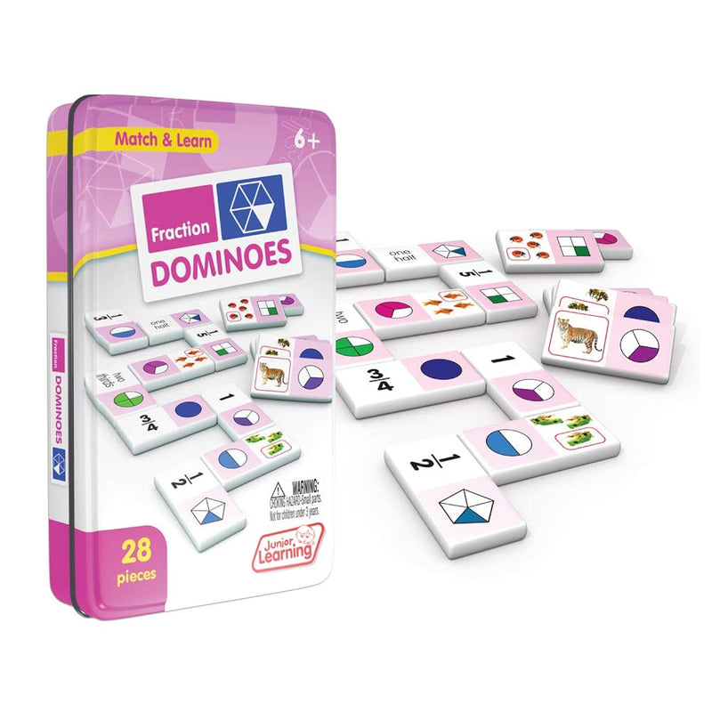 Junior Learning JL485 Fraction Dominoes, Multi 7.8 H x 4.7 L x 1.5 W