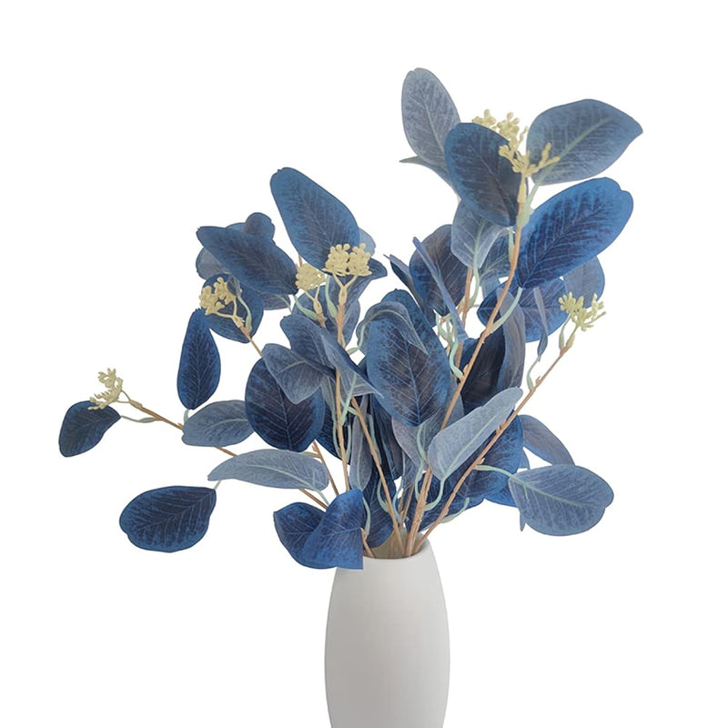 4Pcs Artificial Eucalyptus Leaves Stems Faux Eucalyptus Plant Branches For Vas