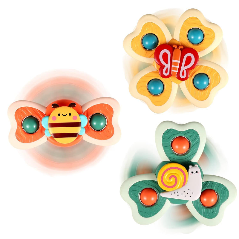 3Pcs Suction Cup Spinner Toys For 1 Year Old Boy Girlspinning Tops Bath Toys F
